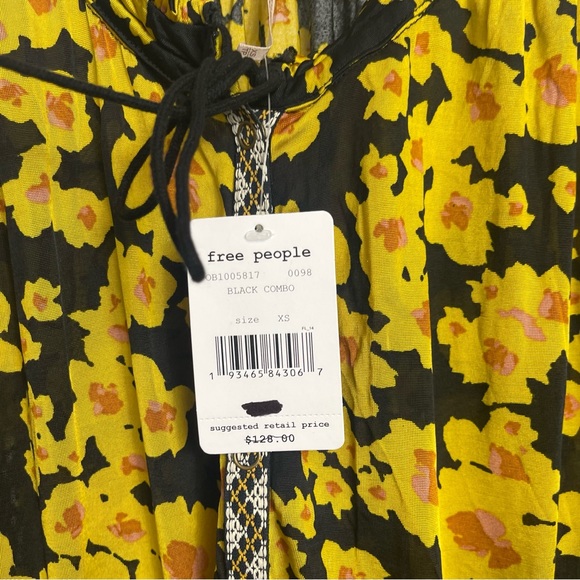 Free People NWT Love Letter Floral Tunic Boho Oversized Blouse Top Dress XS - Picture 10 of 16